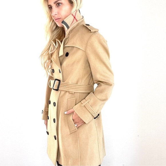 Burberry Buckingham Tan Wool Cashmere Double Breasted Belted Coat - Picture 1 of 16